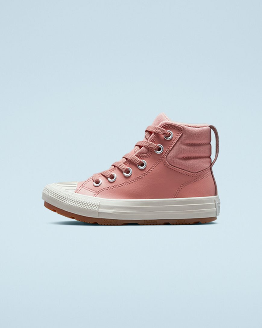 Boys' Converse Leather Chuck Taylor All Star Berkshire Boot Color High Top Shoes Pink | AU C0618N